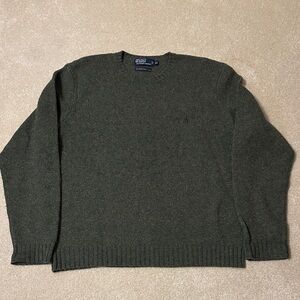 Vintage Polo by Ralph Lauren Men's Green crewneck Sweater size XXL